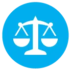 a blue circle with white scales in it