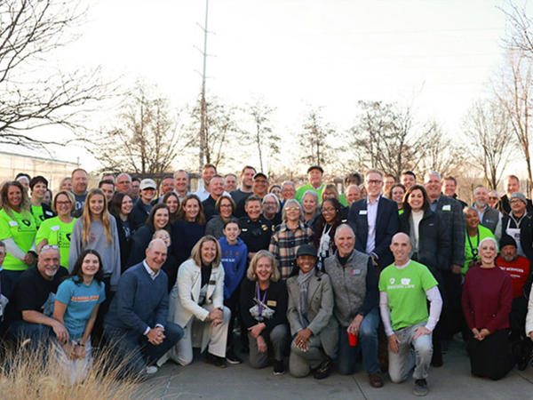 a group of people posing for a photo
