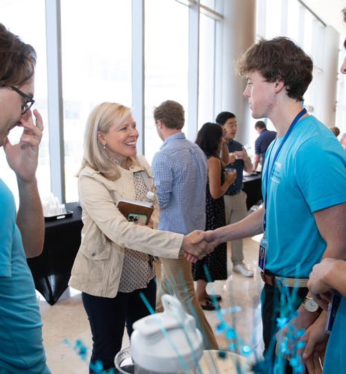 Interns meeting with Centene leadership.