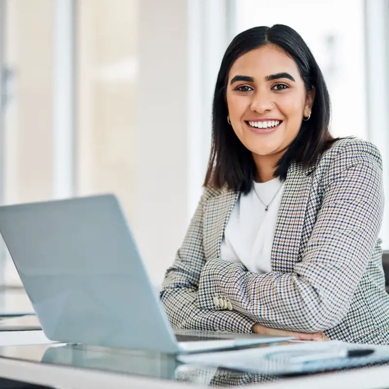 a woman smiling at the camera