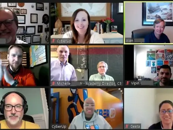 a group of people on a video call