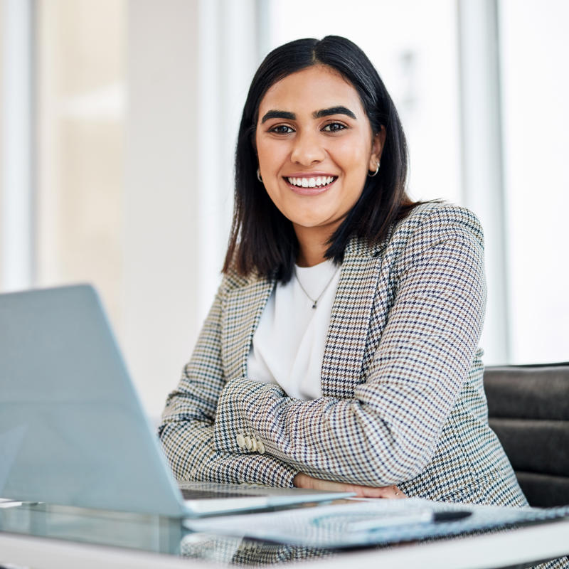 a woman smiling at the camera