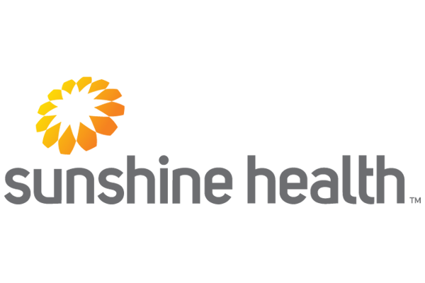 a logo with a flower in the center